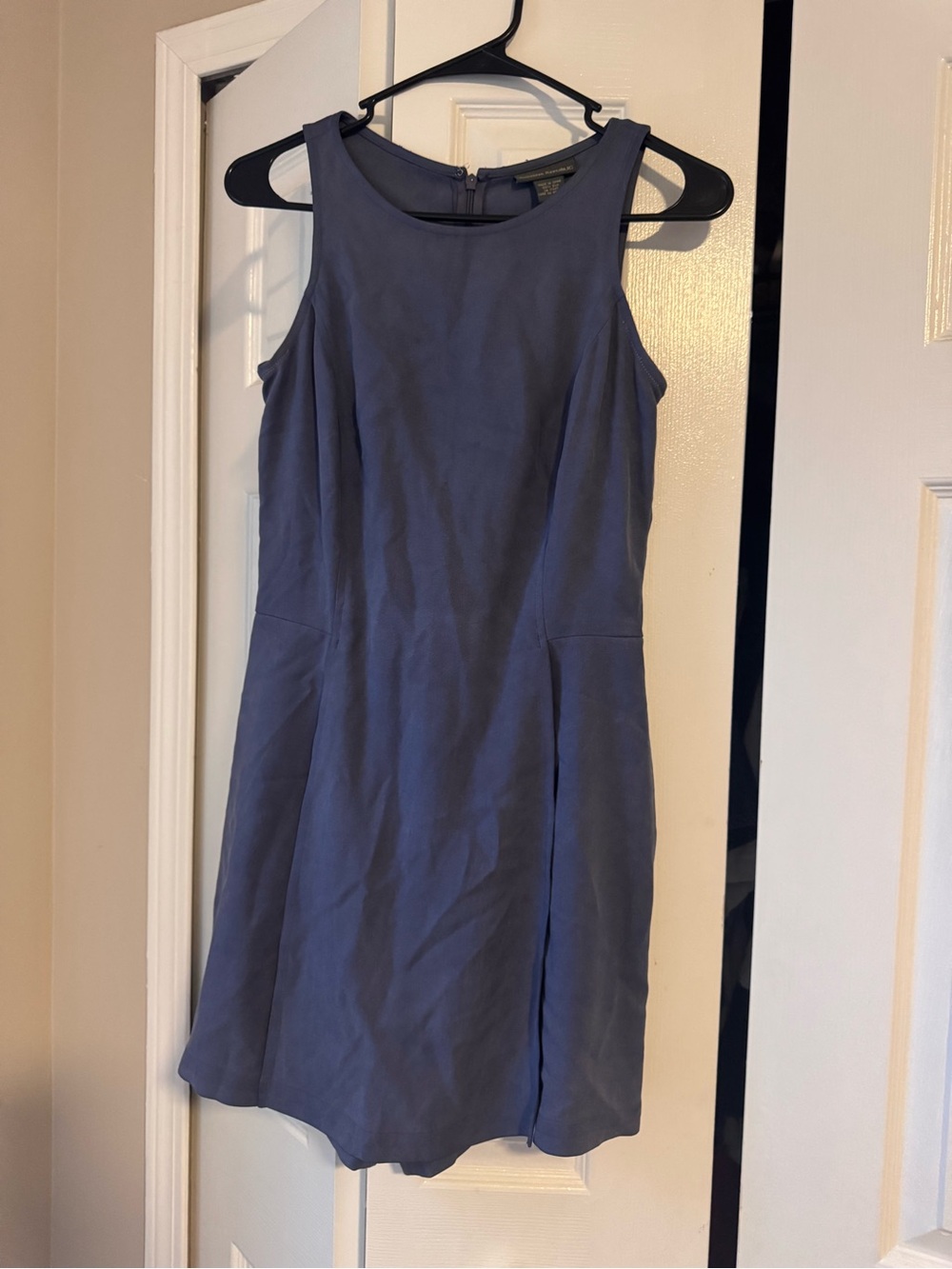 Banana Republic 100% Silk Romper Skort Dress Slate Blue Luxury Mini Sleeveless 4